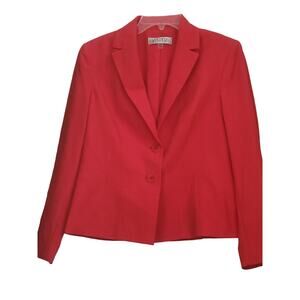Kasper Suit Jacket Size 8 Red color Bright and Colorful Long Sleeve